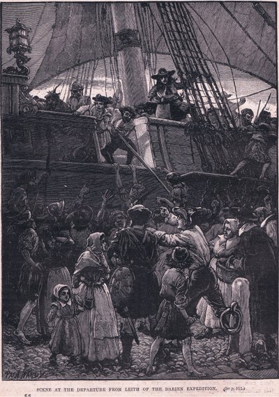 Scena della partenza da Leith della spedizione Darien AD 1698 da Paul Hardy