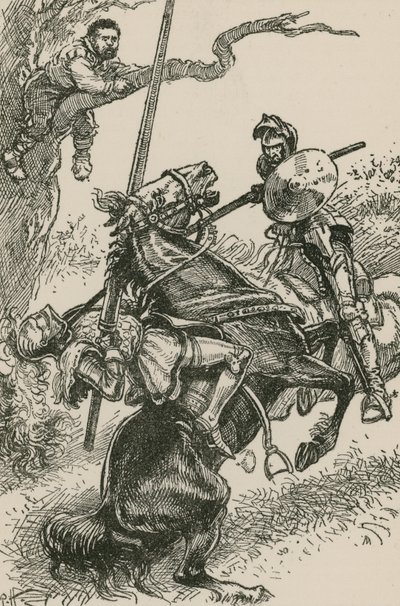 Il Cavaliere degli Specchi fu trascinato, suo malgrado, oltre la groppa del suo cavallo da Paul Hardy