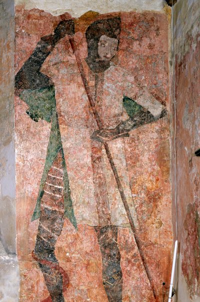 Affresco di San Giorgio nella cappella, Castello di Farleigh Hungerford, Somerset, c2007 da Paul Highnam