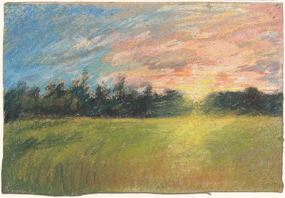 Un prato al tramonto da Paul Huet