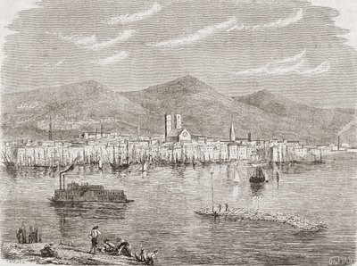 Montreal negli anni 1860, inciso da Auguste Trichon (n.1814) da Paul Huet