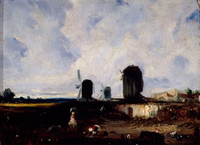 Mulini a vento sulle pianure di Montrouge, c.1820 da Paul Huet