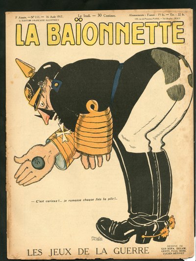 Copertina di "La Baionnette", satirico a colori da Paul Iribe