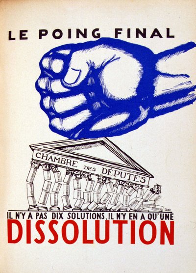 Dissoluzione della Camera dei Deputati - caricatura nazionalista di Paul Iribe, in "Parlons Français" da Paul Iribe