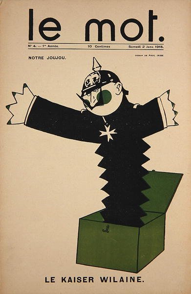 Notre Joujou, Le Kaiser Wilaine, copertina di Le Mot, 2 gennaio 1915 da Paul Iribe