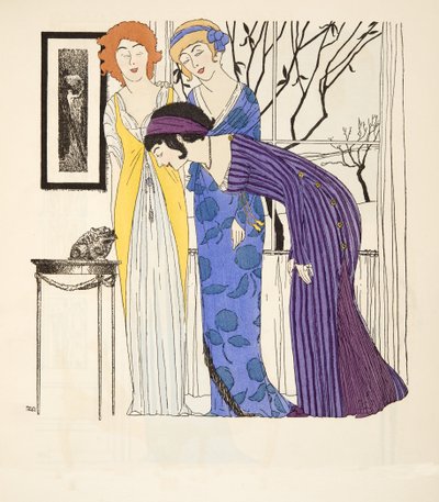 Tre abiti in stile impero da Les Robes de Paul Poiret pub. 1908 da Paul Iribe