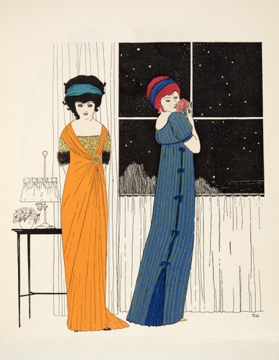 Due abiti in stile impero da Les Robes de Paul Poiret pub. 1908 da Paul Iribe
