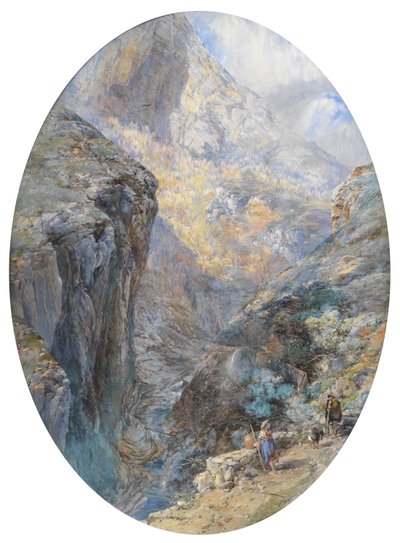 Vicino ad Amalfi, La Vallée des Moulins, 1864 da Paul Jacob Naftel