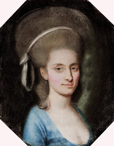 Ritratto di una signora in abito blu. da Paul Joseph Bardou