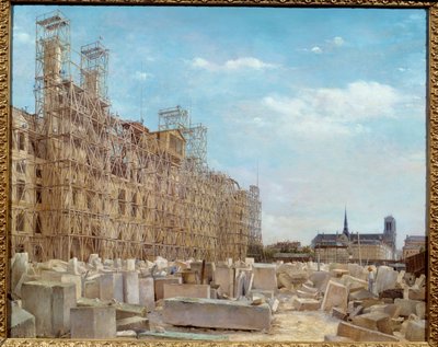 Il Municipio di Parigi in ricostruzione da Paul Joseph Victor Dargaud