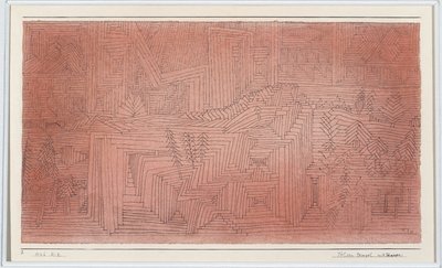 Templi sulla scogliera con abeti da Paul Klee