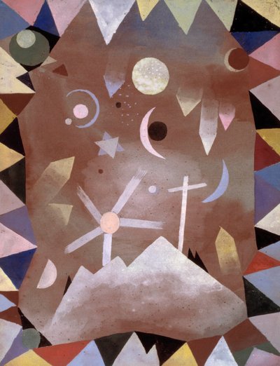 Über Bergeshöhe Sopra la vetta della montagna, 1917 da Paul Klee