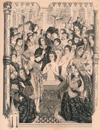 Battesimo del re Clodoveo I, XV secolo, 1849 da Paul Lacroix