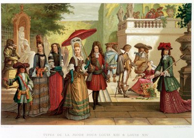 Tipi di moda sotto Luigi XIII e Luigi XIV - in "XVII secolo - Istituzioni: usi e costumi, Francia 1590-1700" di Paul Lacroix da Paul Lacroix