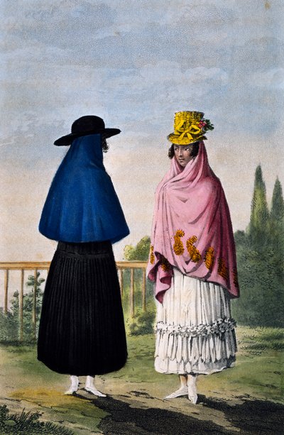 Donna di montagna e donna di pianura, incisione di Paul Legrand da Paul Legrand