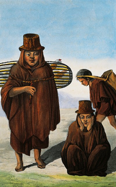 Venditore di pollame, mendicante e lavoratore, Colombia, incisione di Paul Legrand da Viaggi nella Repubblica di Colombia negli anni 1822 e 1823, di Gaspard Theodore Mollien, Sud America da Paul Legrand