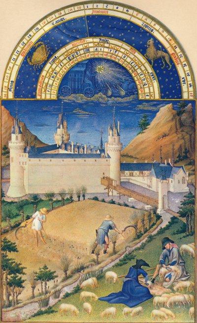 Luglio - il Castello di Poitiers, XV secolo, 1939 da Paul Limbourg