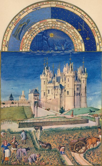 Settembre - il Castello di Saumur, XV secolo da Paul Limbourg