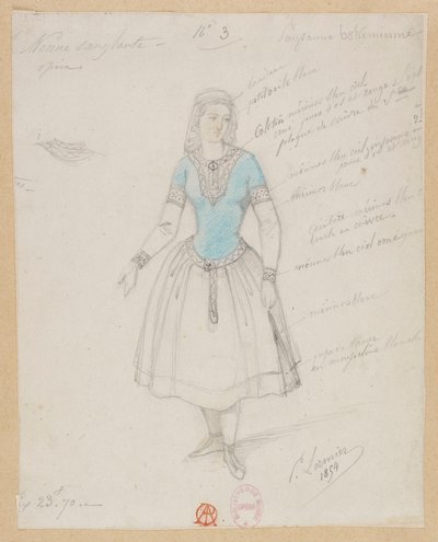 Gounod - La monaca sanguinaria - Quattro modelli di costumi di Paul Lormier - 3. Contadina boema da Paul Lormier