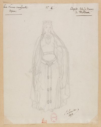 Gounod - La monaca sanguinaria - Quattro modelli di costumi di Paul Lormier - 4. Agnese, figlia del barone Moldaw da Paul Lormier