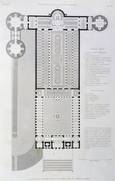 Pianta restaurata della Basilica Antica costruita dall