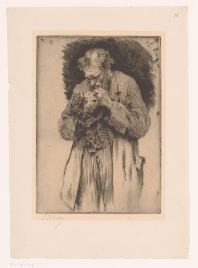 Ritratto di un uomo con pentola coperta da Paul Mathey (signed by artist)