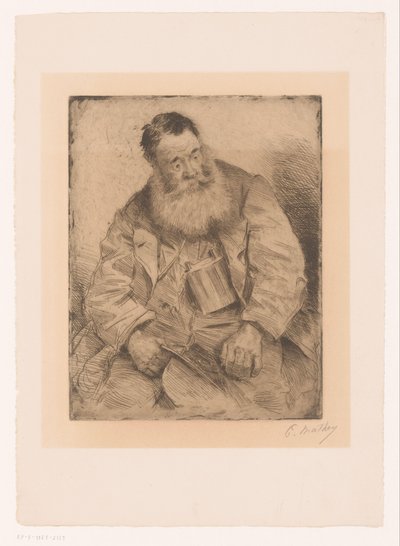 Ritratto di un uomo seduto con barba da Paul Mathey (signed by artist)