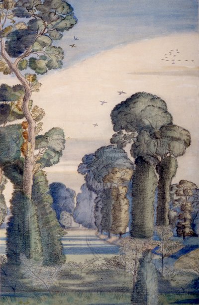 Un paesaggio a Wood Lane da Paul Nash