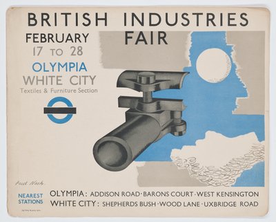Poster della metropolitana di Londra che pubblicizza la British Industries Fair da Paul Nash