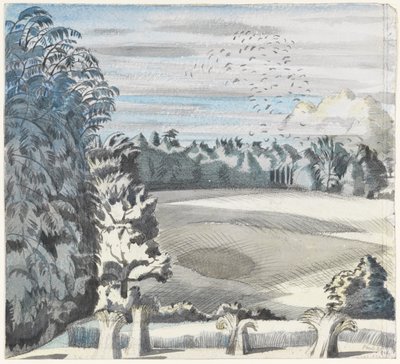 Paesaggio con corvi, c.1913-14 da Paul Nash