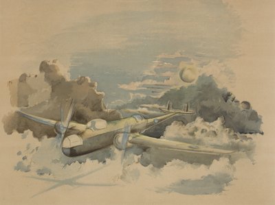 Viaggio al chiaro di luna, Hampden in volo sopra le nuvole da Paul Nash