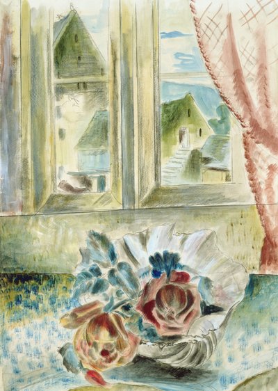 Rose rosse in una conchiglia da Paul Nash