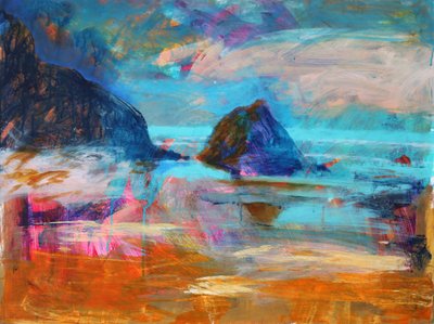 Pembroke Coast, 2021 (acrilico su tavola) da Paul Powis