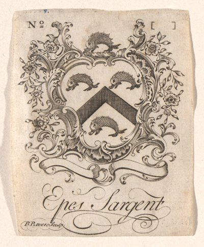 Ex libris di Epes Sargent da Paul Revere