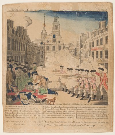 Il massacro di Boston, 5 marzo 1770 da Paul Revere