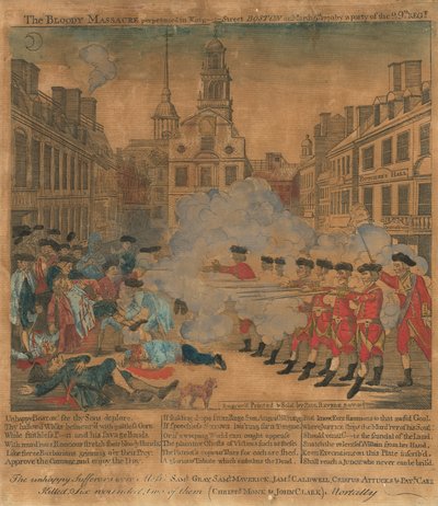 Il massacro di Boston da Paul Revere, after Henry Pelham