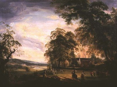 Veduta del Castello di Arundel con Contadini che Festeggiano vicino a una Fattoria da Paul Sandby