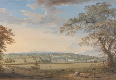 Veduta di Vinters a Boxley, nel Kent, con le cartiere di carta Turkey del signor Whatman da Paul Sandby