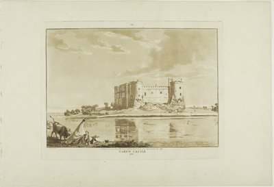 Il castello di Carew, ottava tavola da Dodici vedute del Galles da Paul Sandby