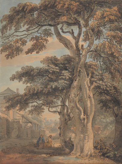 Coppia in un cortile di fattoria da Paul Sandby