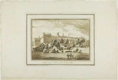 Palazzo episcopale di St. Davids, tavola dodici da Dodici vedute nel Galles meridionale da Paul Sandby