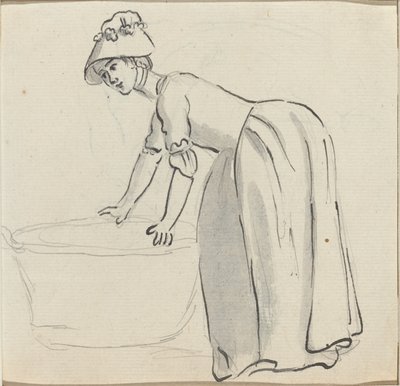 Ragazza con Cappello al Lavoro [recto] da Paul Sandby