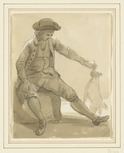 Ragazzo che gioca con un cane da Paul Sandby