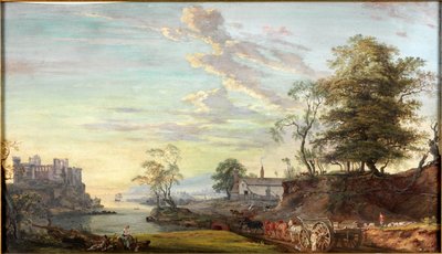 Paesaggio con castello su una baia, circa 1769-1795 da Paul Sandby