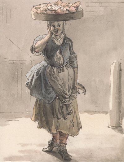 Grida di Londra- Una Ragazza con un Cestino sulla Testa (Luci per i Gatti, Fegato per i Cani) da Paul Sandby