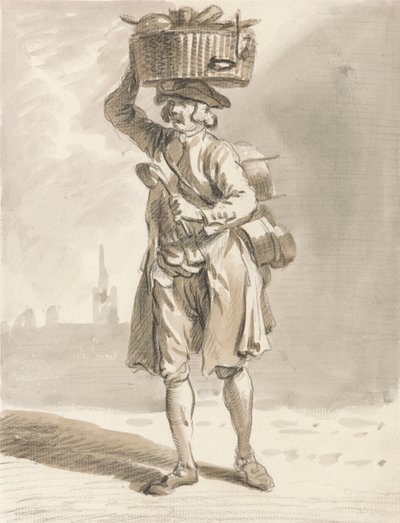 Grida di Londra: Un Uomo con un Cestino (Uomo che Vende Pentole e Padelle) da Paul Sandby