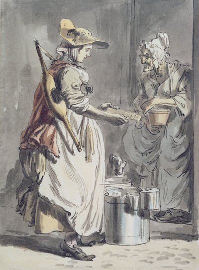 Grida di Londra: Una lattaia da Paul Sandby