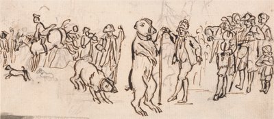 Musicisti e un orso che si esibisce da Paul Sandby