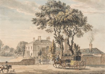 Veduta nord-est della casa di Sir John Elvil a Englefield Green vicino a Egham nel Surrey da Paul Sandby