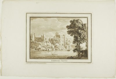 Castello di Pembroke, da Dodici Vedute in Acquatinta da Disegni presi sul Posto nel Galles del Sud da Paul Sandby